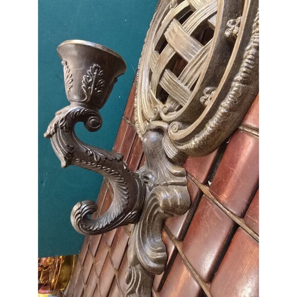 Vintage 1959 Ornate Wall Sconce Candle Holder Hollywood Regency Multi Prod Inc - Picture 6 of 9